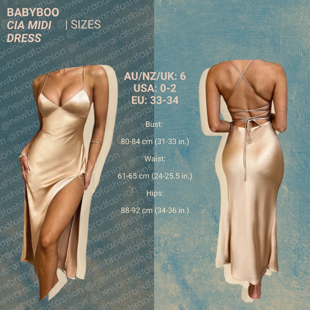 Babyboo | Cia Midi Dress, Champagne/Gold, Size: XS - Picture 2 of 4